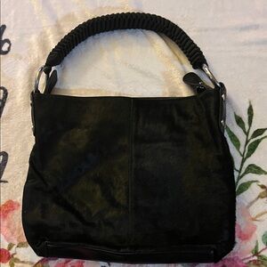 Sondra Roberts Black Shoulder Bag with Braided Handle, it’s a beautiful bag.